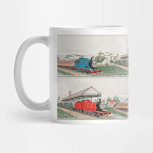 Vintage Thomas and James Seamless Pattern (Thomas the Tank Engine) Mug